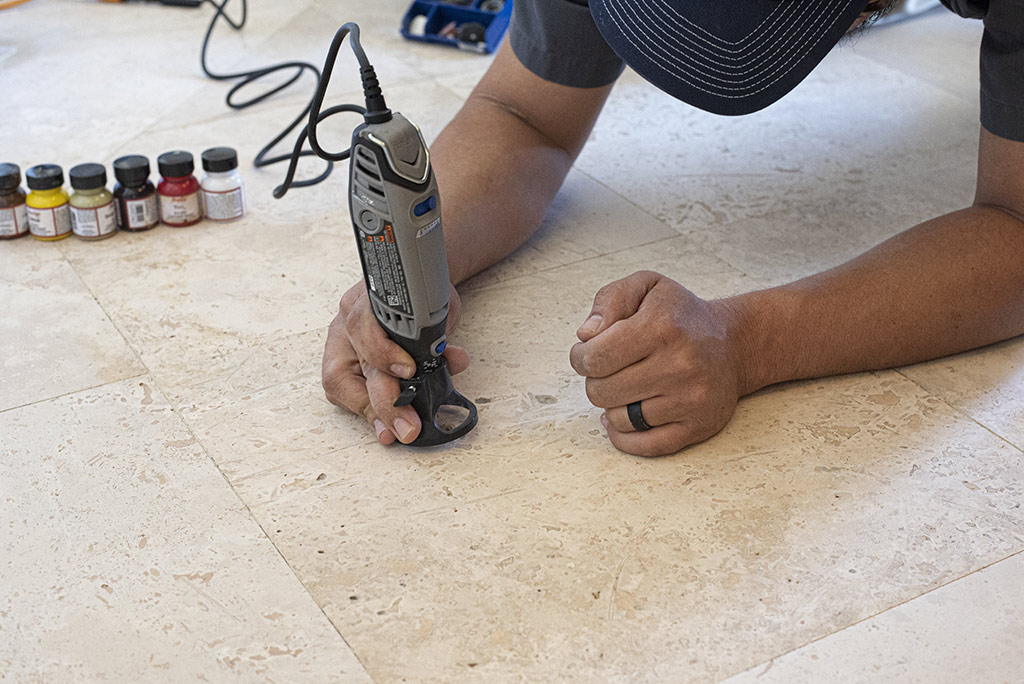 natural-stone-repairing Professionally repairing holes, chips and cracks to restore damaged natural stone