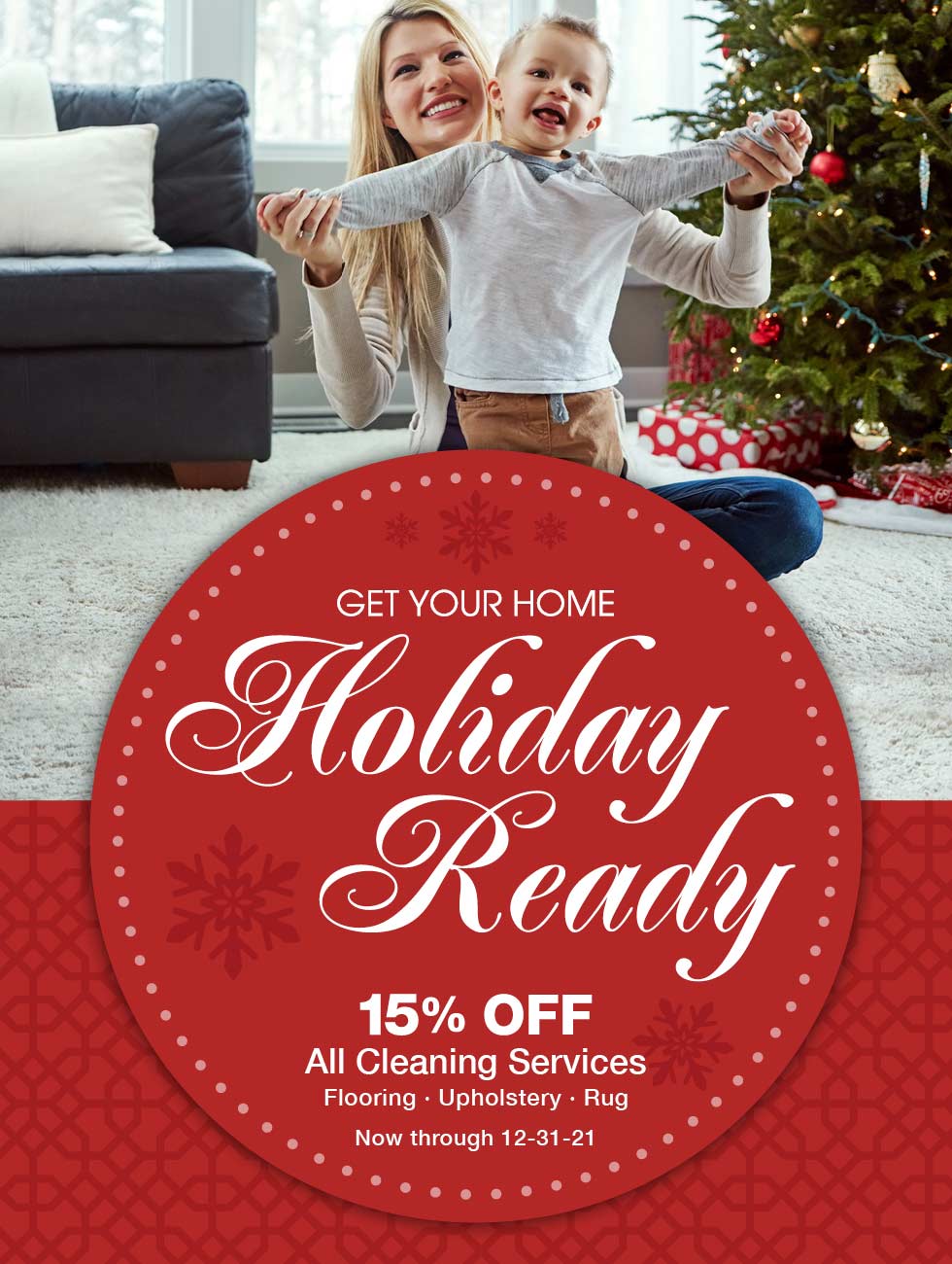 15% off all floor, upholstery, and rug cleaning services.