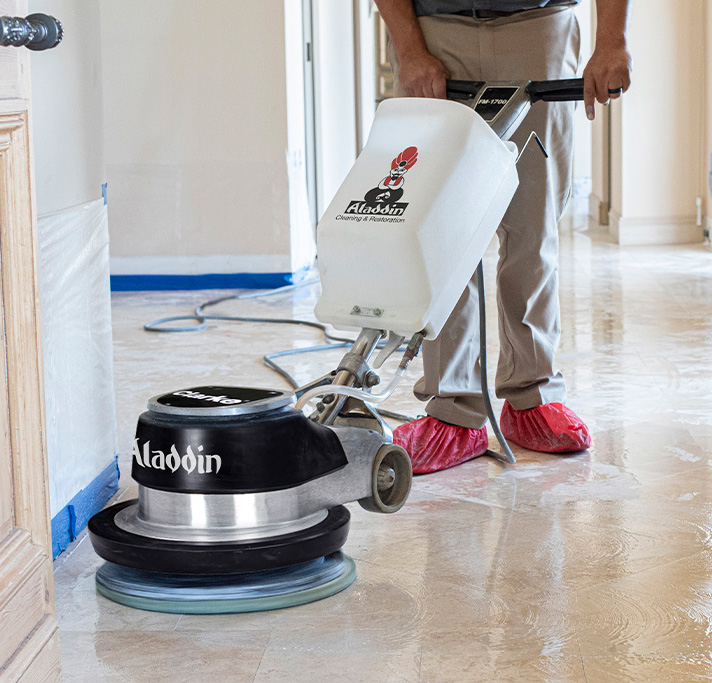 professionally-cleaning-tile-grout-stone Aladdin cleaning specialist professionally cleaning tile, grout and stone in a home