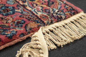 Antique rug fringe repair
