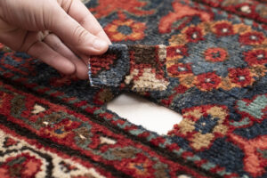 Antique rug patching repair