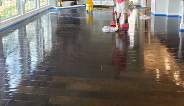 Professional hardwood floor cleaning finish