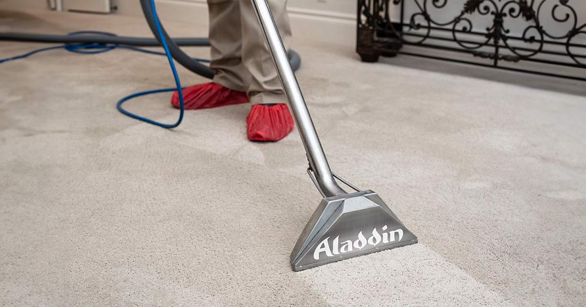 aladdin cleaning and restoration technician performing professional carpet cleaning services professional cleaning services for residential homes in san antonio texas