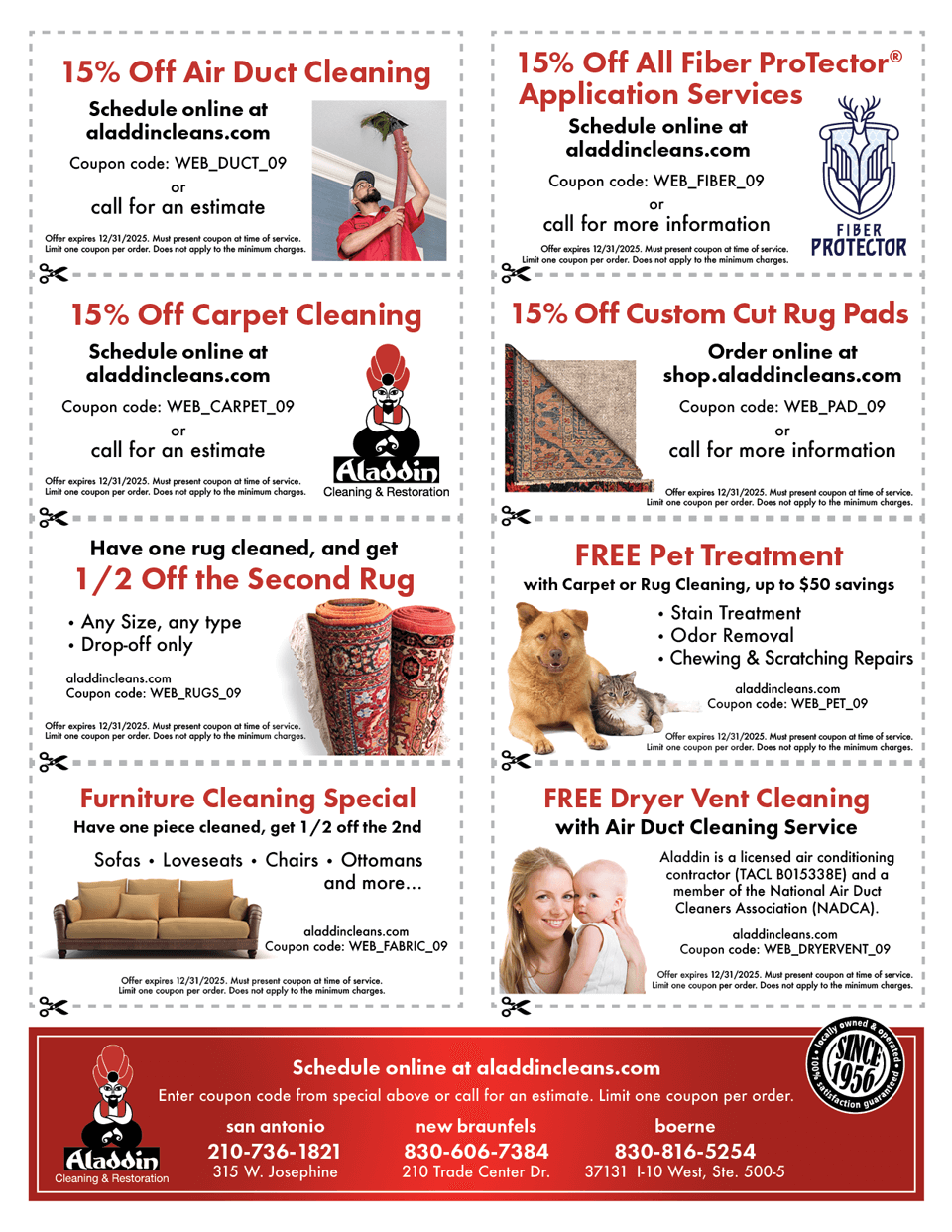 home cleaning coupons for rugs, carpets, air ducts and more
